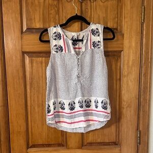 Lucky Brand Black and White Floral Blouse